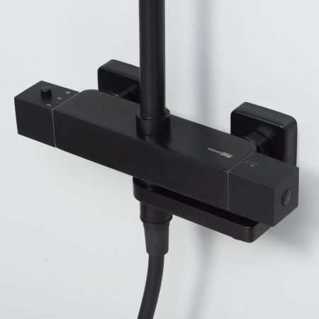 Душевая стойка WasserKRAFT A29901 настенная цвет черный с термостатом