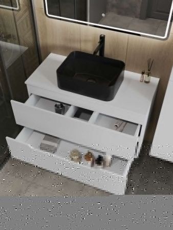 Тумба с раковиной Orange Line Li-100TuwMDF+B02-460MB 100х50