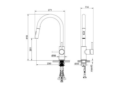 Смеситель для кухни Aquatek ЕВРОПА AQ1384MB на мойку черный