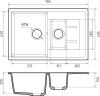 Кухонная мойка Granfest Quadro Q-775KL графит 77х50 цвет графит поверхность матовая