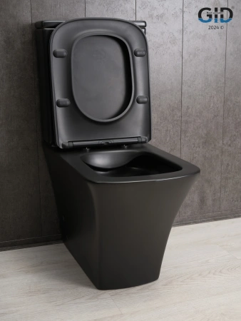 Унитаз напольный с бачком Gid Cuadrado Tn2184Bm (62252Y) черный матовый с сиденьем микролифт безободковый