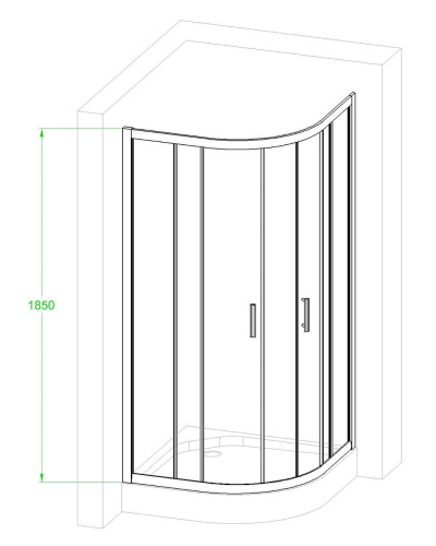Душевой уголок Royal Bath HKD RB100HKD-C-CH 100х100 стекло рифленое профиль хром глянцевый - фото 3