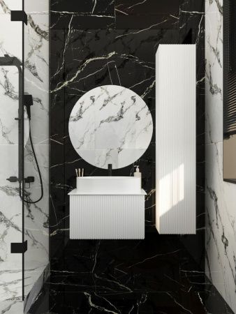 Тумба со столешницей La Fenice TERRA NFNC-01-TER-B-60-3-GG 60х50 подвесная цвет белый