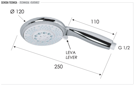 Душевая лейка Remer 318F5x округлая