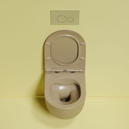 Унитаз подвесной Ceramica Nova MODENA CN6063MC коричневый с сиденьем микролифт безободковый душевой смыв