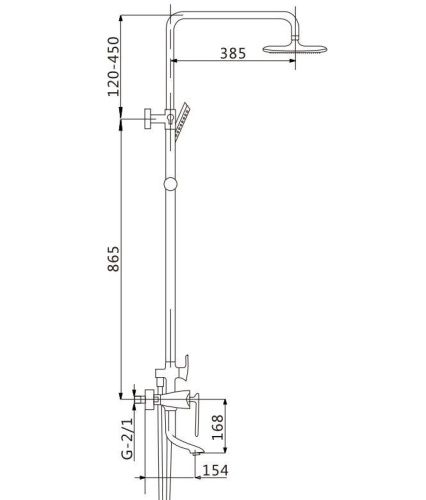 Душевая стойка Savol S-JD9145AH настенная цвет черный - фото 2