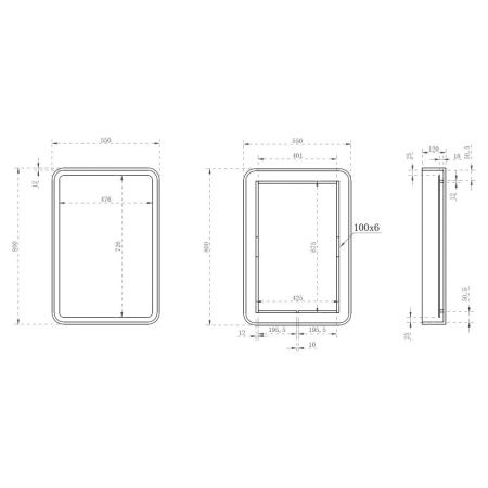 Зеркало с подсветкой Abber AT6701Opal 60х80