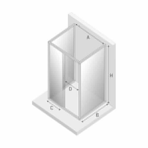 Душевой уголок New Trendy NEW CORRINA Chrome K-0574 130х90 стекло прозрачное профиль хром без поддона - фото 3