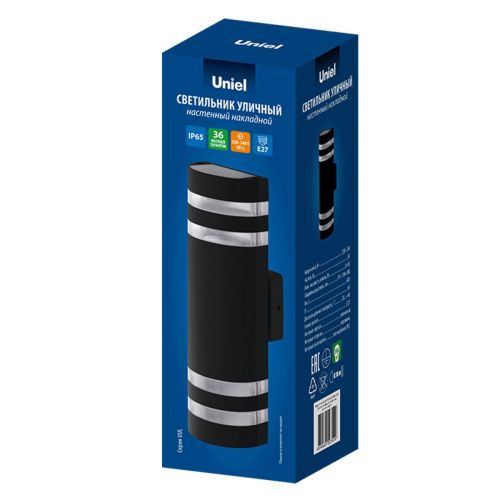 Уличный настенный светильник Uniel UUL-S16A 2x60W/E27 IP65 BLACK - фото 4