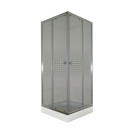 Душевой уголок Parly ZQ8111 80х80 стекло с рисунком профиль хром с поддоном