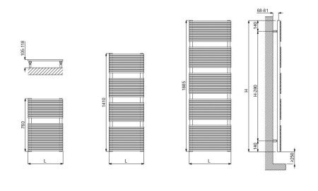 Полотенцесушитель Cordivari Elen18 Electric 3581440400042 50х141 электрический хром