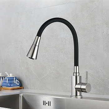 Смеситель для кухни BOCH MANN MIA BN BM10420 на мойку никель матовый