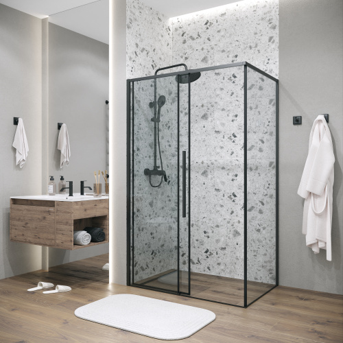 Душевой уголок Grossman Galaxy 120.K33.01.1490.21.00 140х90 стекло прозрачное профиль черный матовый - фото 5