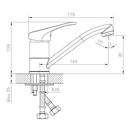 Смеситель DECOROOM DR21 DR21012 на раковину хром