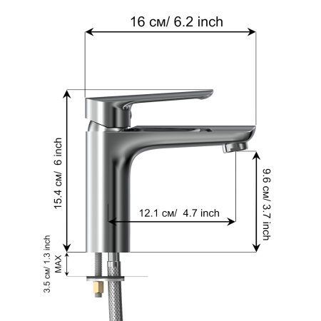 Смеситель Tokito MISAWA TOK-MIS-1011 на раковину хром
