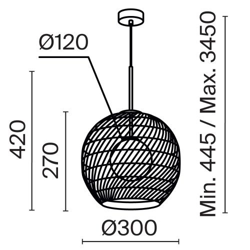 Светильник подвесной Maytoni Cane Modern MOD204PL-01BG1 - фото 3