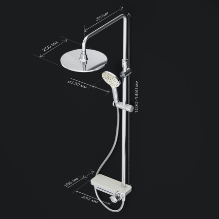 Душевая стойка Am.Pm Like F0780700 настенная цвет хром