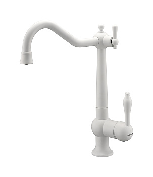 Смеситель для кухни Paulmark RETRO Re213226-431 на раковину белый матовый без термостата