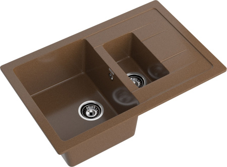 Кухонная мойка Granfest Quadro Q-775KL терракот 77х50 цвет коричневый поверхность матовая