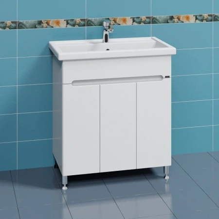 Тумба под раковину СанТа Лондон 224041 80х40 напольная цвет белый