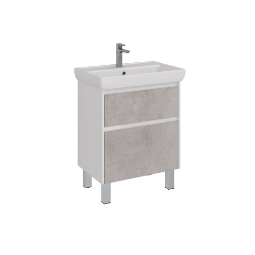Тумба под раковину LeMark Combi LM03C70T-Beton 64х44х65 напольная/подвесная цвет бетон/белый - фото 5