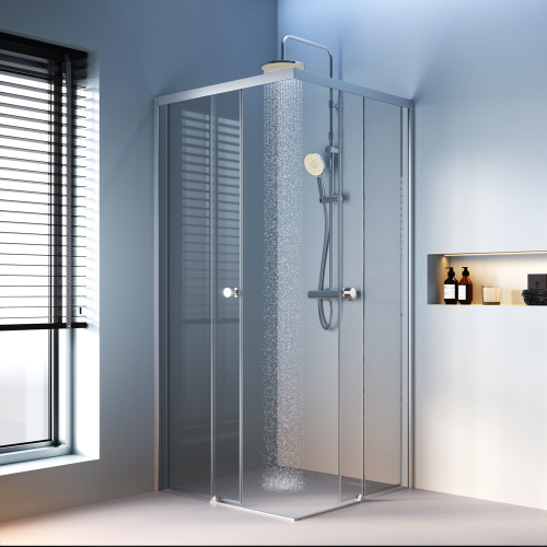 Душевой уголок Am.Pm X-Joy W94G-403-9090-МТ 88х88 стекло прозрачное профиль хром матовый без поддона - фото 3