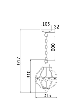 Уличный подвесной светильник Maytoni Outdoor Via (Виа) O024PL-01G