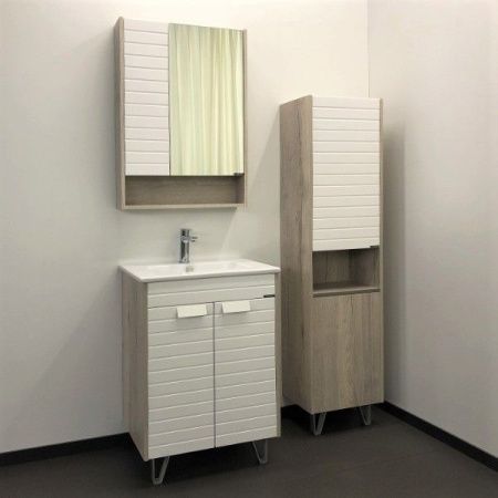 Тумба с раковиной Comforty Клеон 00-00002044CF 60х50 напольная цвет серый