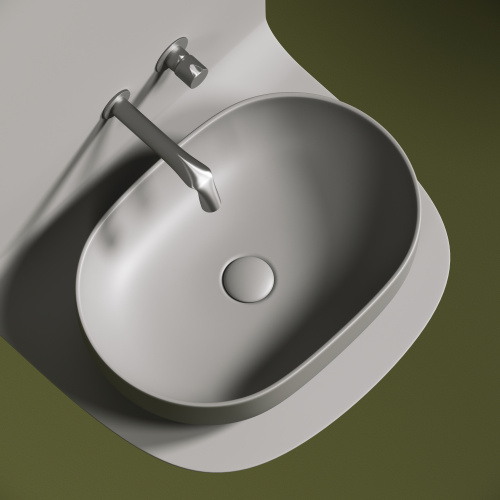 Раковина из сантехнического фарфора Ceramica Nova ELEMENT CN6047MH 60х42 накладная цвет антрацит матовый - фото 5