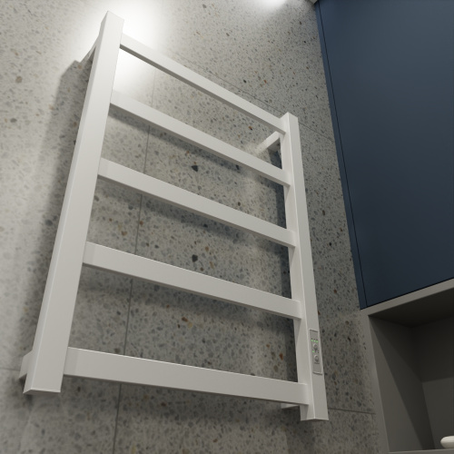 Полотенцесушитель Маргроид Вид 81-10 профильный 8110p-6040-1081-9016R 43х61 электрический белый матовый - фото 3