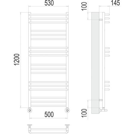 Полотенцесушитель водяной Terminus 4670078530851 55х120 хром