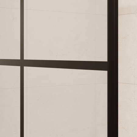 Душевая перегородка RGW Walk In 32101190-84 90х200 стекло с рисунком профиль черный