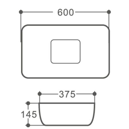 Раковина из сантехнического фарфора Orange B07-600W 60х40 накладная цвет белый