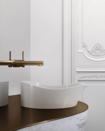 Раковина из искусственного камня Holbi MARS 1.02.003.11.1 40х40 накладная цвет белый