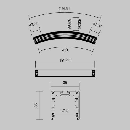 Радиусный профиль Maytoni Led Strip ALM-3535R-B-D-45°-3M