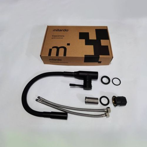 Смеситель для кухни Milardo Meal M01BL2FM05 на мойку черный - фото 2