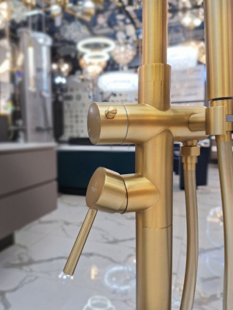 Смеситель для ванны AltroBagno Metropoli AltroBagnoMetropoli020203OrSp напольный золото матовое