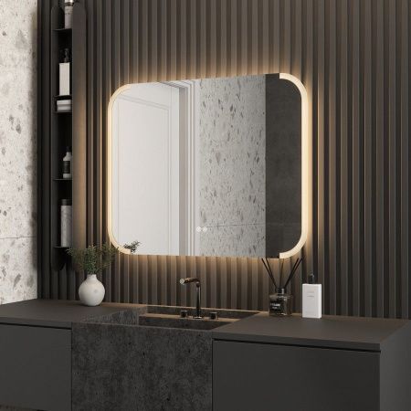 Зеркало с подсветкой и антизапотевателем Maretti Florenza FL148065P14EL 80х70 подвесное