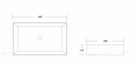 Раковина из сантехнического фарфора Milleau MIEL MU7060B-GW 60х40 накладная цвет белый без отверстий под смеситель