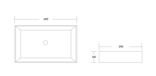 Раковина из сантехнического фарфора MILLEAU MIEL MU7060B-GW 60х39 накладная цвет белый глянцевый без отверстий под смеситель - фото 2