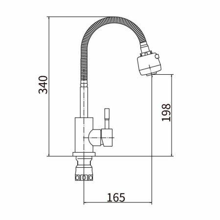 Смеситель для кухни Fashun A54509 на мойку сатин