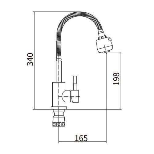Смеситель для кухни Fashun A54509 на мойку сатин - фото 3