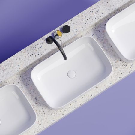 Раковина из сантехнического фарфора Ceramica Nova ELEMENT CN6053 60х40 накладная цвет белый без отверстий под смеситель