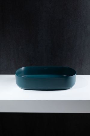 Раковина керамическая Allen Brau Fantasy 4.11022.PT 60х40 накладная цвет зеленый без отверстий под смеситель