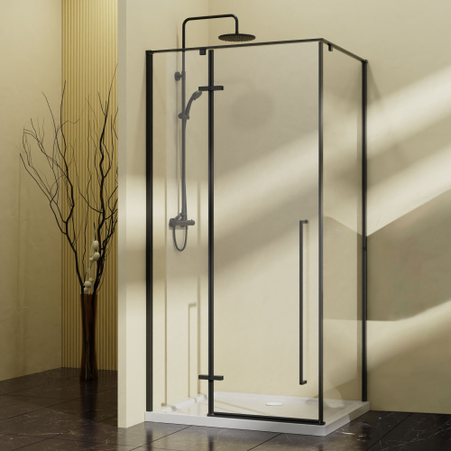Душевой уголок Vincea Slim-N VSR-5SN1010CLB 100х100 стекло прозрачное профиль черный