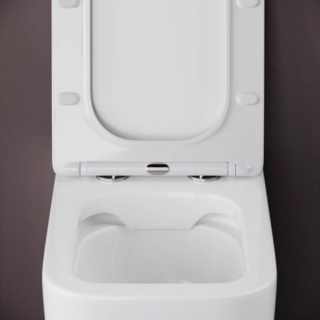 Унитаз приставной Ceramica Nova CUBIC CN1809 белый с сиденьем микролифт безободковый душевой смыв