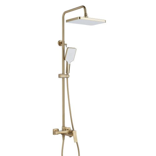 Душевая стойка Shevanik S4436G настенная цвет золотой сатин - фото 2