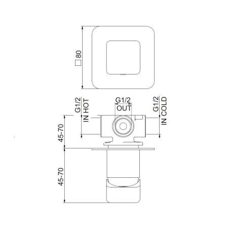 Смеситель для ванны и душа Webert OX880101015 настенный хром