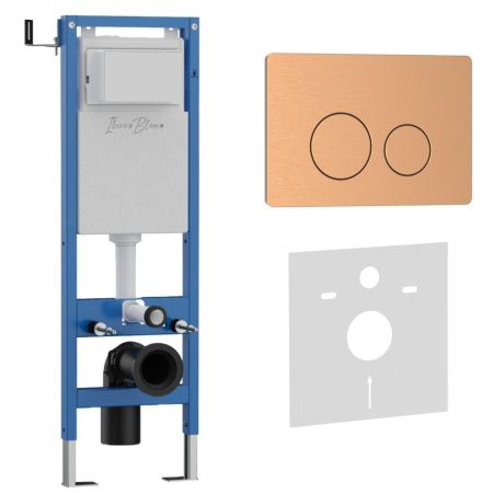 Комплект сантехническая инсталляция с клавишей смыва Iberica Blanca INOX-O IB.001M.8172