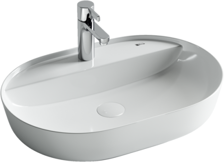 Раковина из сантехнического фарфора Ceramica Nova MODO CN2004 60х50 накладная цвет белый 1 отверстие под смеситель